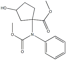 1-Benzyloxycarbonylamino-3-hydroxy-cyclopentanecarboxylic acid methyl ester 化学構造式