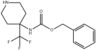 (4-Trifluoromethyl-piperidin-4-yl)-carbamic acid benzyl ester 化学構造式