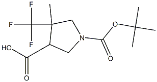 4-Methyl-4-trifluoromethyl-pyrrolidine-1,3-dicarboxylic acid 1-tert-butyl ester Struktur