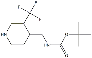 (3-Trifluoromethyl-piperidin-4-ylmethyl)-carbamic acid tert-butyl ester 化学構造式