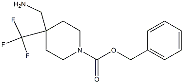 4-Aminomethyl-4-trifluoromethyl-piperidine-1-carboxylic acid benzyl ester 化学構造式