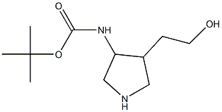 [4-(2-Hydroxy-ethyl)-pyrrolidin-3-yl]-carbamic acid tert-butyl ester Structure