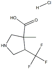 3-Methyl-4-trifluoromethyl-pyrrolidine-3-carboxylic acid hydrochloride 化学構造式