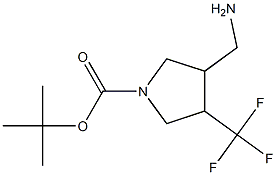 3-Aminomethyl-4-trifluoromethyl-pyrrolidine-1-carboxylic acid tert-butyl ester,1260789-22-7,结构式