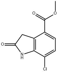 7-氯-2-氧代吲哚啉-4-羧酸甲酯 结构式