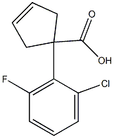 1-(2-chloro-6-fluorophenyl)cyclopent-3-enecarboxylic acid Struktur