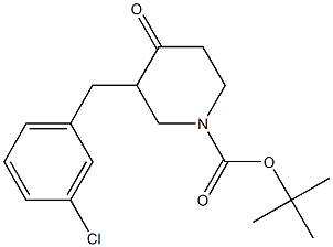 tert-butyl 3-(3-chlorobenzyl)-4-oxopiperidine-1-carboxylate Structure