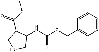 4-Benzyloxycarbonylamino-pyrrolidine-3-carboxylic acid methyl ester 结构式