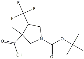 3-Methyl-4-trifluoromethyl-pyrrolidine-1,3-dicarboxylic acid 1-tert-butyl ester Structure