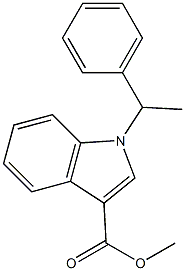 methyl 1-(1-phenylethyl)-1H-indole-3-carboxylate 化学構造式