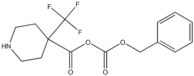 4-Trifluoromethyl-piperidine-1,4-dicarboxylic acid monobenzyl ester 化学構造式