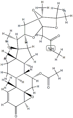 (17R,22R,24R)-7α-Acetoxy-4β,5β-epoxy-17-hydroxy-22,24,25-[2-[(methylthio)carbonyl]ethylidynetrisoxy]ergost-1-en-3-one Structure