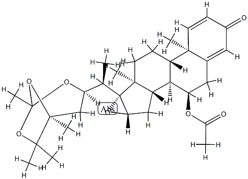 (17R,22R,24S)-7α-Acetoxy-16β,17-epoxy-22,24,25-(ethylidynetrisoxy)ergosta-1,4-dien-3-one Struktur