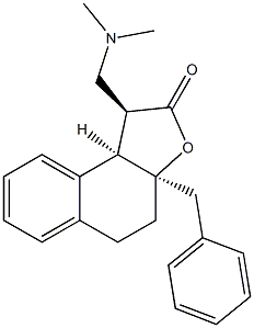 3-benzyl-1-(dimethylaminomethyl)-3,4,5,9-tetranaphtho(2-1b)(2-1H)-furanone Struktur