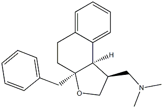 3-benzyl-1-(dimethylaminomethyl)-1,2,3,4,5,9-hexahydronaphtho(2-1b)furan Structure