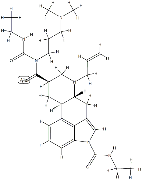 (6aR,9R,10aR)-9-N-[3-(dimethylamino)propyl]-4-N-ethyl-9-N-(ethylcarbamoyl)-7-prop-2-enyl-6,6a,8,9,10,10a-hexahydroindolo[4,3-fg]quinoline-4,9-dicarboxamide 结构式