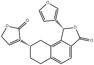 (1R,8S)-1α-(3-フラニル)-6,7,8,9-テトラヒドロ-8α-[(2,5-ジヒドロ-2-オキソフラン)-3-イル]ナフト[1,2-c]フラン-3(1H)-オン 化学構造式