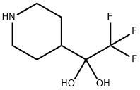 2,2,2-trifluoro-1-(piperidin-4-yl)ethane-1,1-diol 结构式