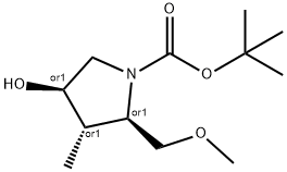 tert-butyl (2S,3R,4S)-4-hydroxy-2-(MethoxyMethyl)-3-Methylpyrrol 结构式