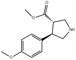 3-Pyrrolidinecarboxylic acid, 4-(4-methoxyphenyl)-, methyl ester, (3S,4R)- 化学構造式
