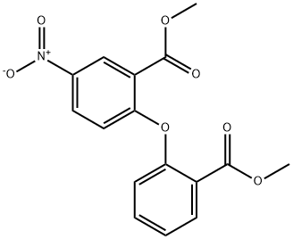 2-(2-Methoxycarbonyl-phenoxy)-5-nitro-benzoic acid methyl ester 化学構造式