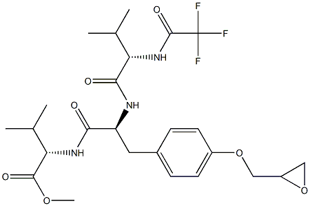 N-(trifluoroacetyl)valyl-O'-(2,3-epoxypropyl)tyrosyl-valine methyl ester 结构式