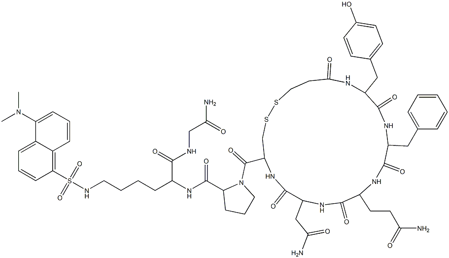 vasopressin, (1-(2-mercapto)propionic acid)-N(6)-5-dimethylaminonaphthalene-1-sulfonyl-8-Lys- Structure