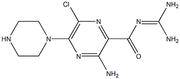 N(5)-piperazine-amiloride 化学構造式