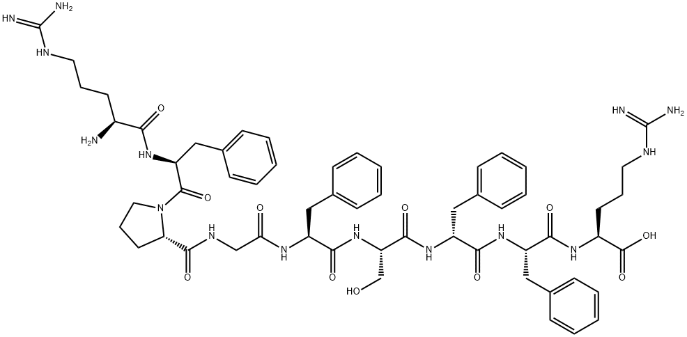 L-Arg-L-Phe-L-Pro-Gly-L-Phe-L-Ser-D-Phe-L-Phe-L-Arg-OH Structure