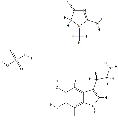5,6-dihydroxy-7-fluorotryptamine creatinine 化学構造式