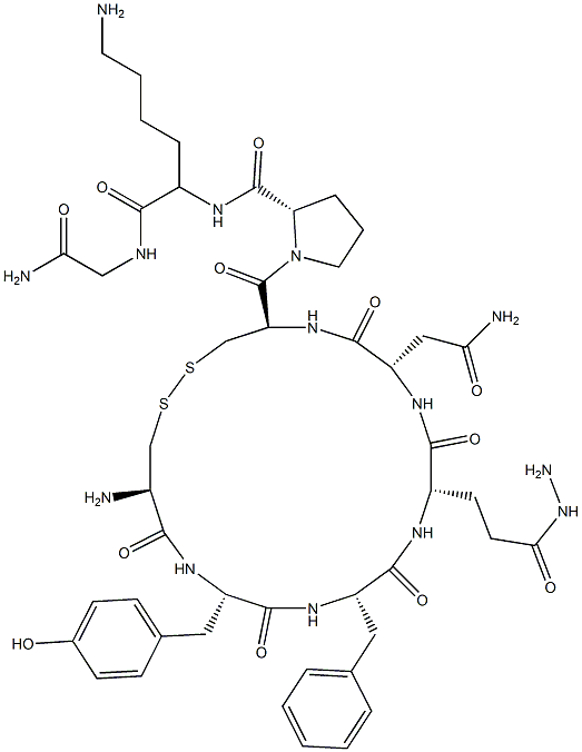 vasopressin, Glu(NHNH2)(4)-Lys(8)-,127716-66-9,结构式