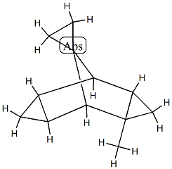 Spiro[cyclopropane-1,9-tetracyclo[3.3.1.02,4.06,8]nonane], 2-methyl-, (1-alpha-,2-ba-,4-ba-,5-alpha-,6-alpha-,8-alpha-)- (9CI) 化学構造式