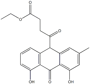 10-beta-carbethoxypropionylchrysarobin Struktur