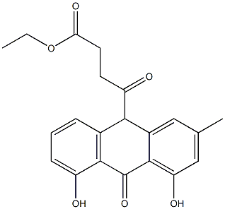 10-beta-carbethoxypropionylchrysarobin 化学構造式