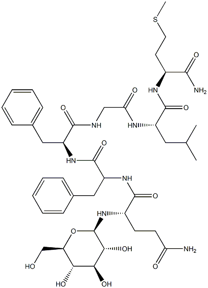 substance P (6-11), Glu(Glc)(6)-,128022-96-8,结构式