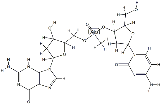 deoxycytidyl-3'-methylphosphonate-5'-deoxyguanidine Structure