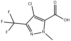 4-chloro-1-methyl-3-(trifluoromethyl)-1H-pyrazole-5-carboxylic acid(SALTDATA: FREE) Structure