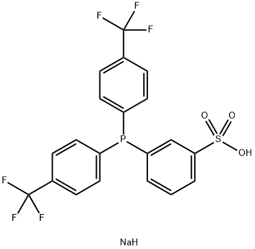 Bis(4-trifluoromethylphenyl)(3-sulfonatophenyl)phosphine, sodium salt Structure