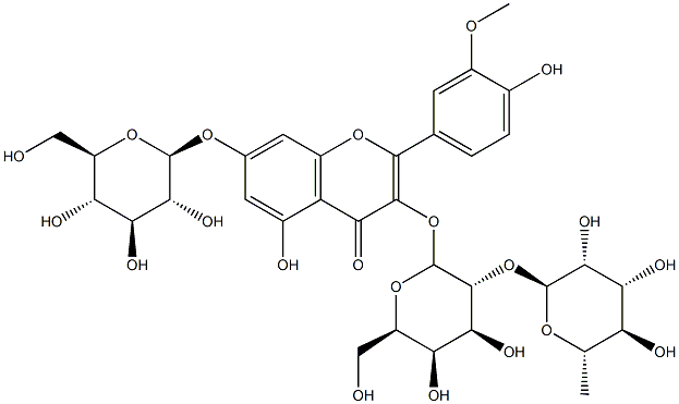 128988-18-1 isorhamnetin 3-O-alpha-rhamnopyranosyl(1-2)-beta-galactopyranoside-7-O-beta-glucopyranoside