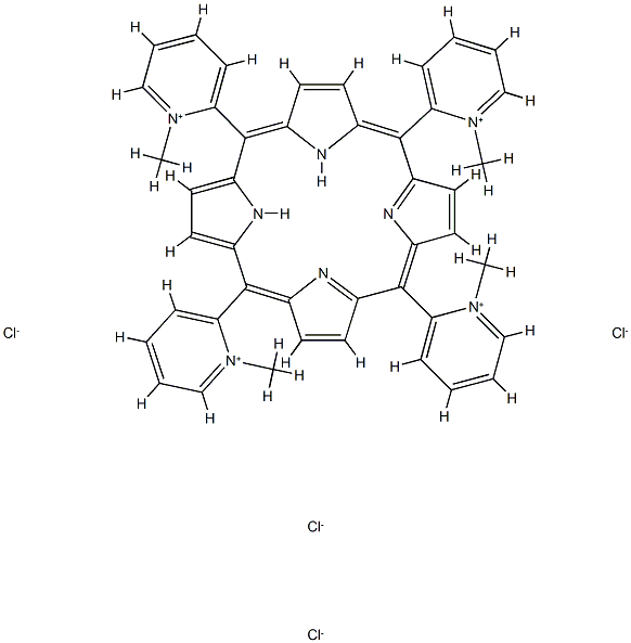 MESO-四(N-甲基-2-吡啶基)卟吩,四氯化, 129051-18-9, 结构式