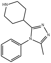 4-(5-Methyl-4-phenyl-4H-1,2,4-triazol-3-yl)piperidine 结构式