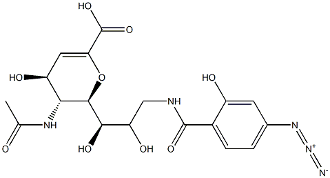 5-N-acetyl-9-(4-azidosalicoylamido)-2-deoxy-2,3-didehydroneuraminic acid 结构式