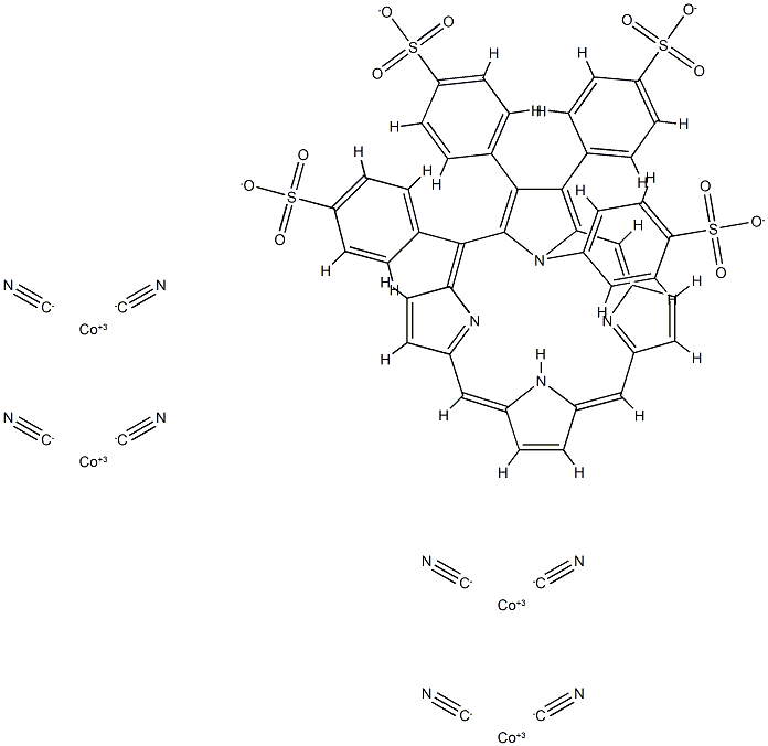 dicyano-cobalt(III)-tetrakis(4-sulfonatophenyl)porphyrin Struktur