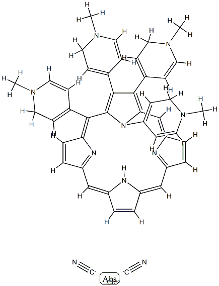 dicyano-cobalt(III)-tetrakis(N-methyl-4-pyridyl)porphyrin 化学構造式