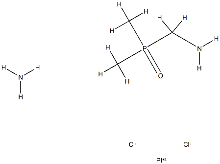 amminedichloro(1-(dimethylphosphinyl)methanamine-N)platinum Structure