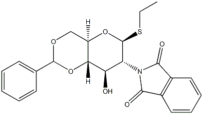 乙基 2-脱氧-2-(1,3-二氢-1,3-二氧代-2H-异吲哚-2-基)-4,6-O-(苯基亚甲基)-1-硫代-BETA-D-吡喃葡萄糖苷 结构式