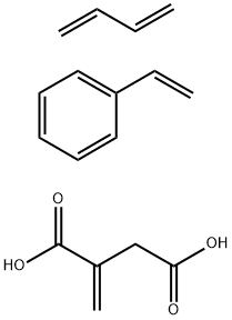 Butanedioic acid, methylene-, polymer with 1,3-butadiene and ethenylbenzene, sodium salt 化学構造式