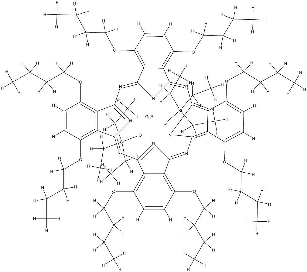 Germanium, (1,4,8,11,15,18,22,25-octabutoxy-29H,31H-phthalocyaninato(2 -)-N29,N30,N31,N32)bis(triethylsilanolato)-, (OC-6-12)- 结构式