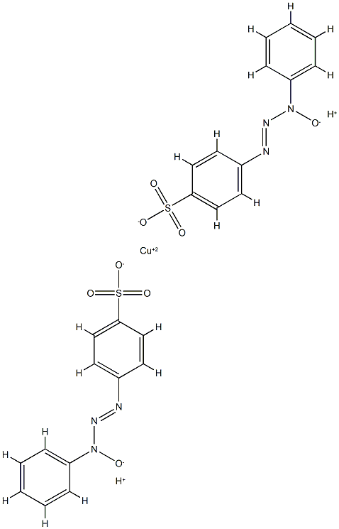 3-Hydroxy-1-p-sulfonatophenyl-3-phenyltriazene Cu (II) complex 结构式