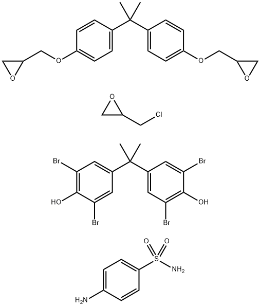 Benzenesulfonamide, 4-amino-, polymer with (chloromethyl)oxirane, 4,4'-(1-methylethylidene)bis[2,6-dibromophenol] and 2,2'-[(1-methylethylidene) bis(4,1-phenyleneoxymethylene)]bis[oxirane] Structure